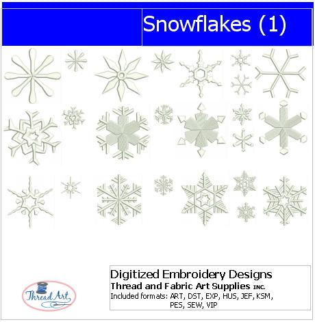 Machine Embroidery Designs - Snowflakes(1) - Threadart.com