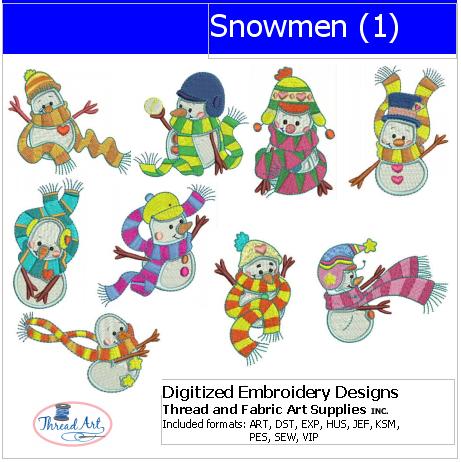 Machine Embroidery Designs - Snowmen(1) - Threadart.com