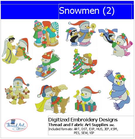 Machine Embroidery Designs - Snowmen(2) - Threadart.com