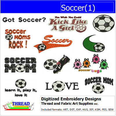 Machine Embroidery Designs - Soccer(1) - Threadart.com
