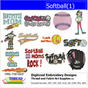 Machine Embroidery Designs - Softball(1) - Threadart.com