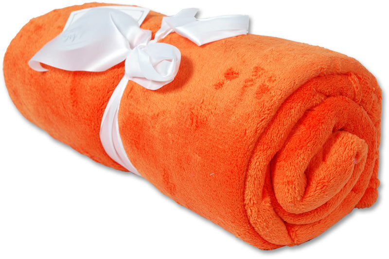 Pack of 3 Plush Fleece Blanket - Orange —