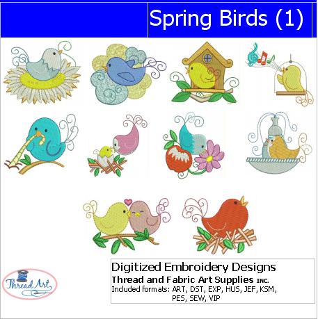 Machine Embroidery Designs - Spring Birds(1) - Threadart.com