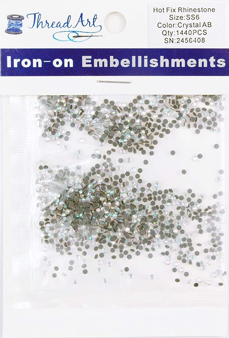 Hot Fix Rhinestones - SS6 - Crystal AB - 1440 stones - Threadart.com