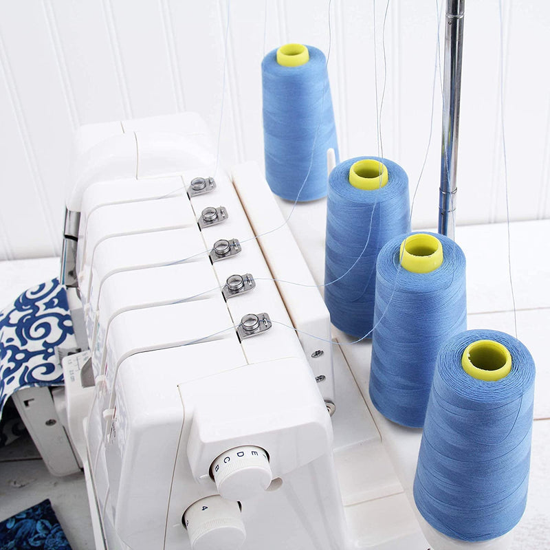 Four Cone Set of Polyester Serger Thread - Neon Green 950 - 2750 Yards Each - Threadart.com