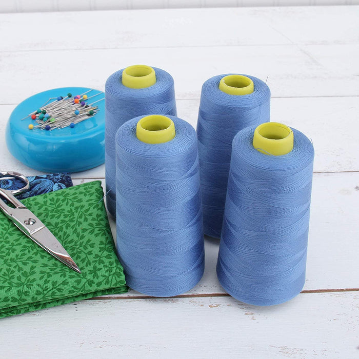 Four Cone Set of Polyester Serger Thread - Pine Green 225 - 2750 Yards Each