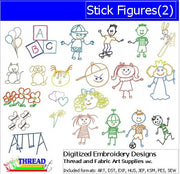 Machine Embroidery Designs - Stick Figures(2) - Threadart.com