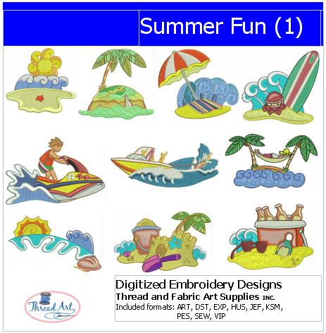 Machine Embroidery Designs - Summer Fun(1) - Threadart.com