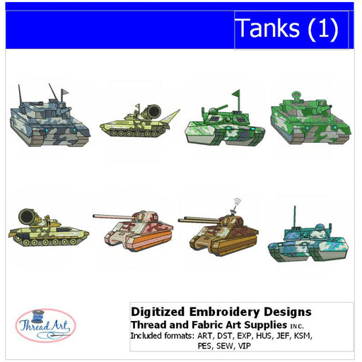 Machine Embroidery Designs - Tanks(1) - Threadart.com