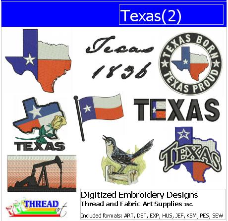 Machine Embroidery Designs - Texas(2) - Threadart.com