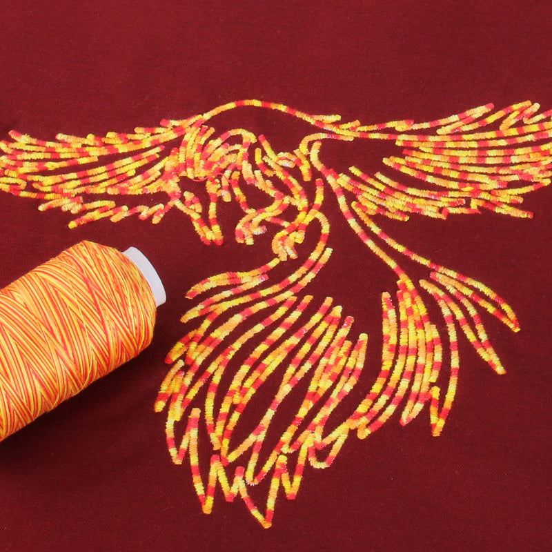 Multicolor Variegated Cotton Thread 600M - Fiery Sunrise - Threadart.com