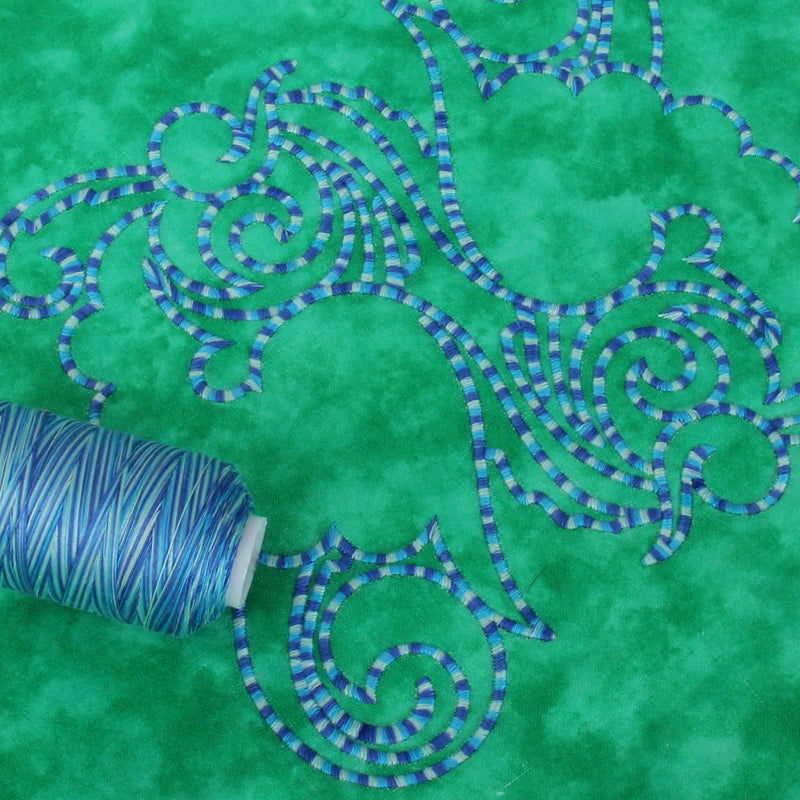 Multicolor Variegated Cotton Thread 600M - Ocean Teals - Threadart.com