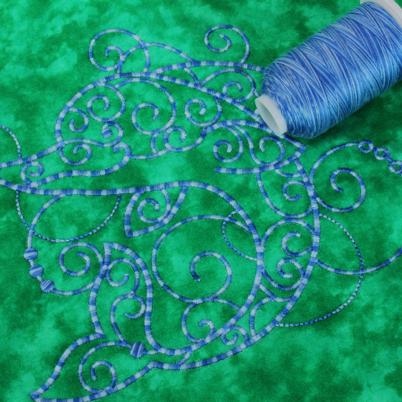 Multicolor Variegated Cotton Thread 600M - Denim Blues - Threadart.com