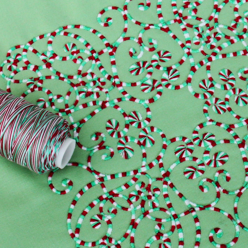 Variegated Wrapping Thread Multicolor Variegated Cotton Thread 600M - Holiday — Threadart.com