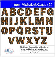 Machine Embroidery Designs - Tiger Alphabet Caps(1) - Threadart.com