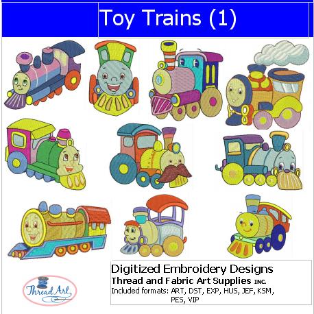 Machine Embroidery Designs - Toy Trains(1) - Threadart.com