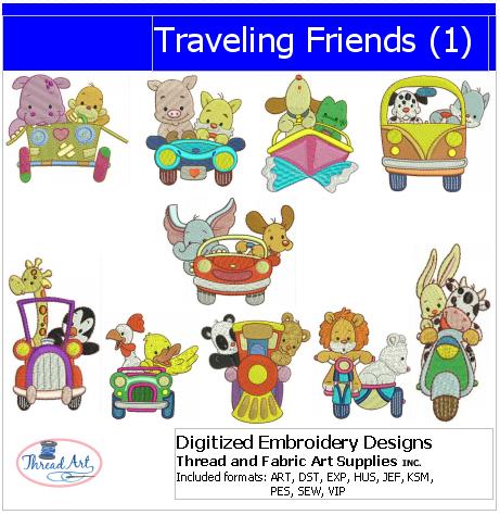 Machine Embroidery Designs - Traveling Friends(1) - Threadart.com