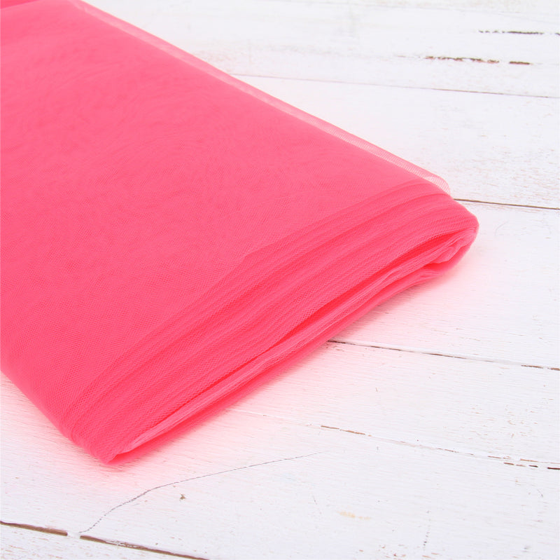 Premium Soft Tulle Fabric - 20 Yards by 54" Wide - Coral - Threadart.com