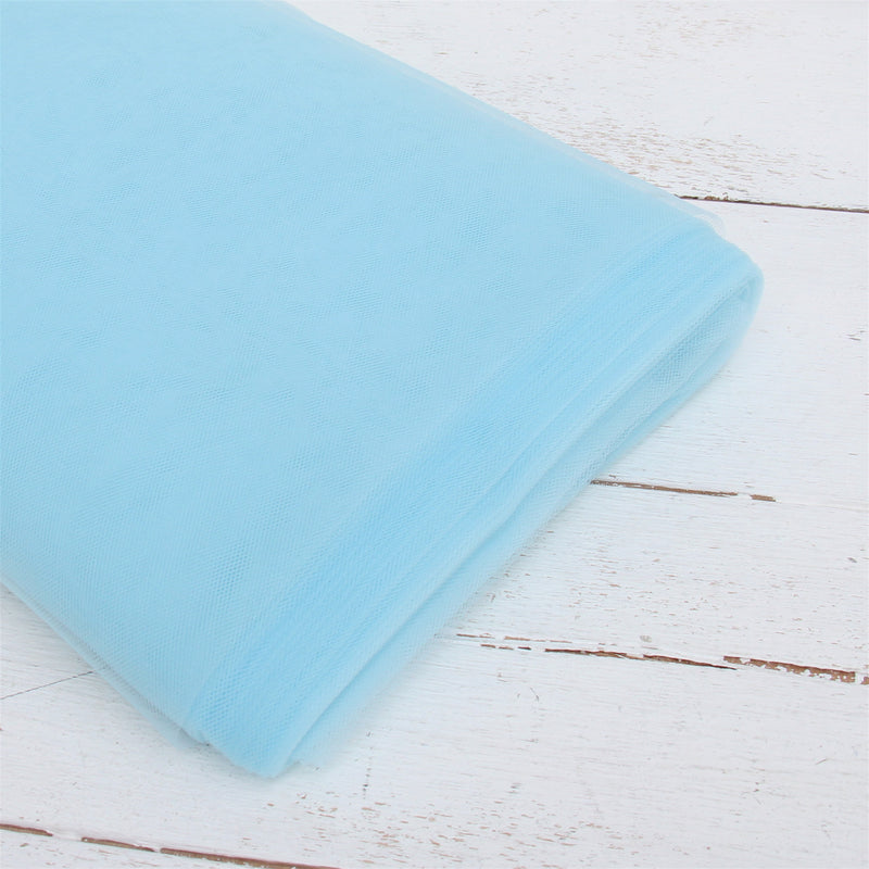 Premium Soft Tulle Fabric - 20 Yards by 54" Wide - Light Blue - Threadart.com