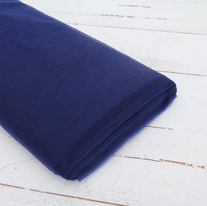 Premium Soft Tulle Fabric - 20 Yards by 54" Wide - Navy - Threadart.com