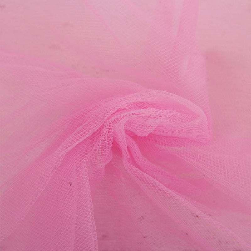 Premium Soft Tulle Fabric Mega Roll - 100 Yards by 6" Wide - Pink - Threadart.com