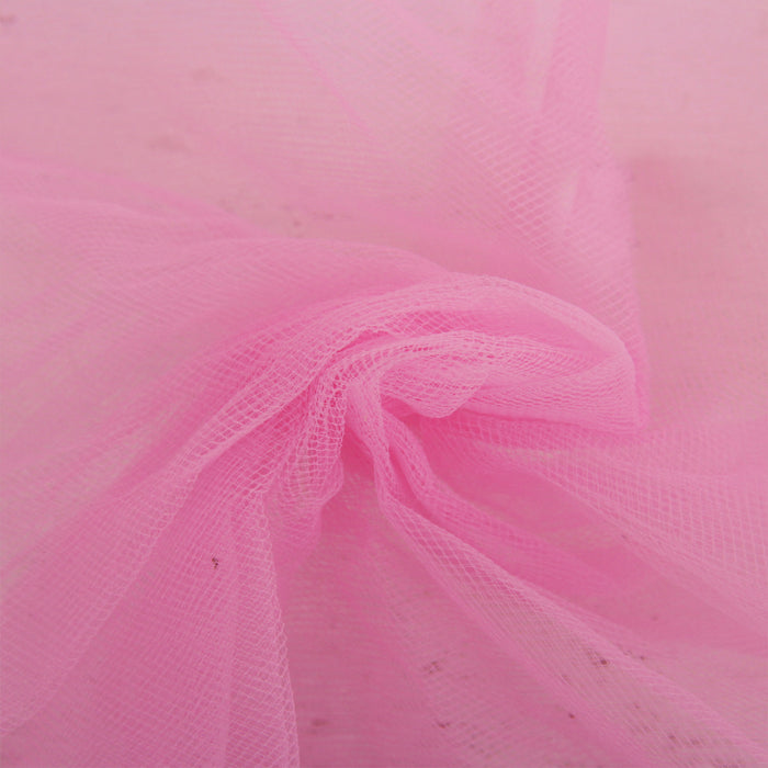 Premium Soft Tulle Fabric Mega Roll - 100 Yards by 6" Wide - Pink - Threadart.com