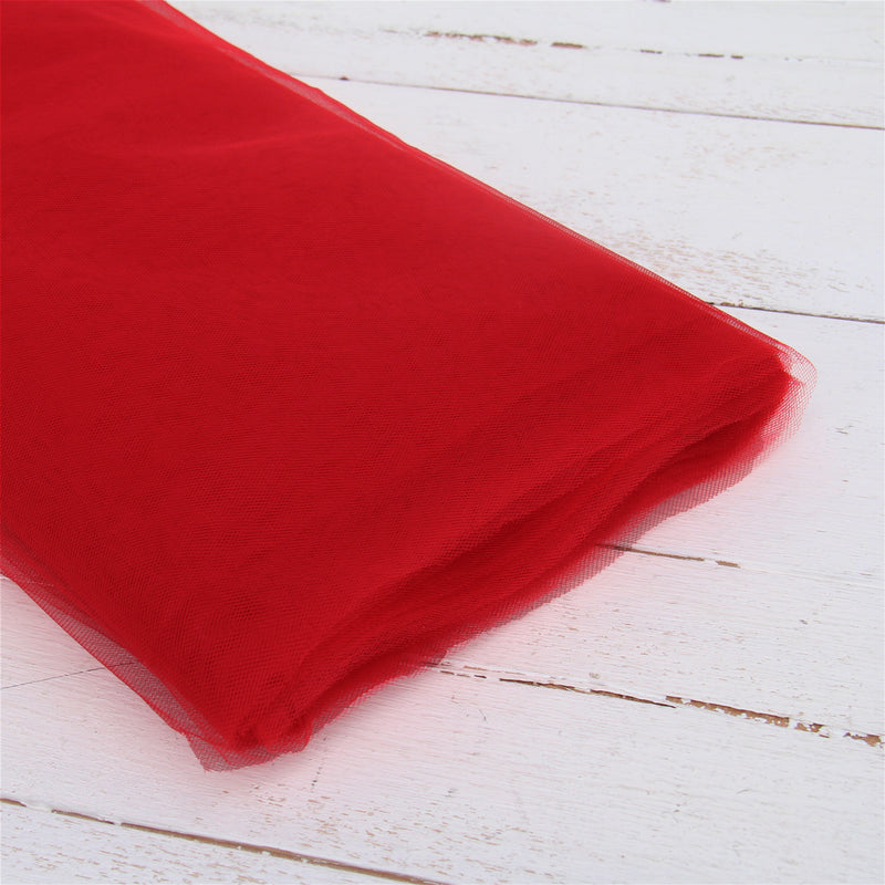 Premium Soft Tulle Fabric - 20 Yards by 54" Wide - Red - Threadart.com