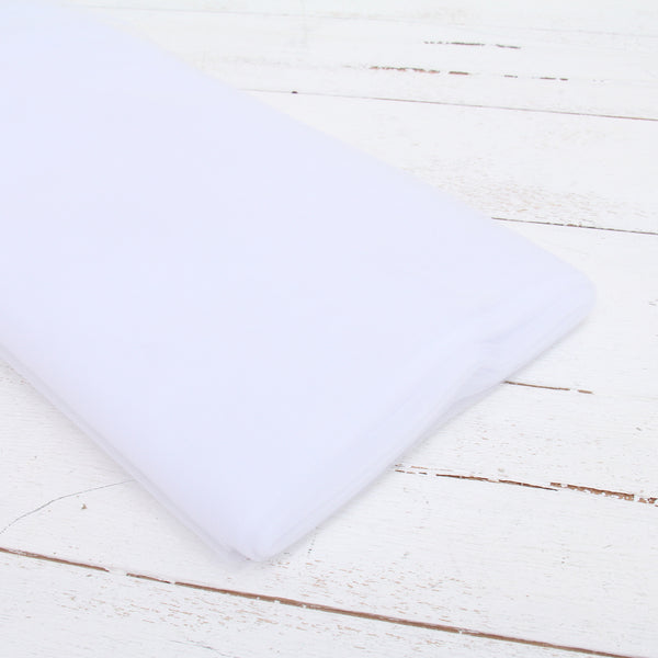 Premium Soft Tulle Fabric - 20 Yards by 54" Wide - White - Threadart.com