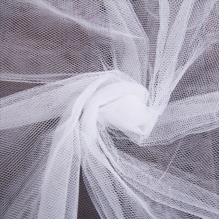 Premium Soft Tulle Fabric Mega Roll - 100 Yards by 6" Wide - White - Threadart.com