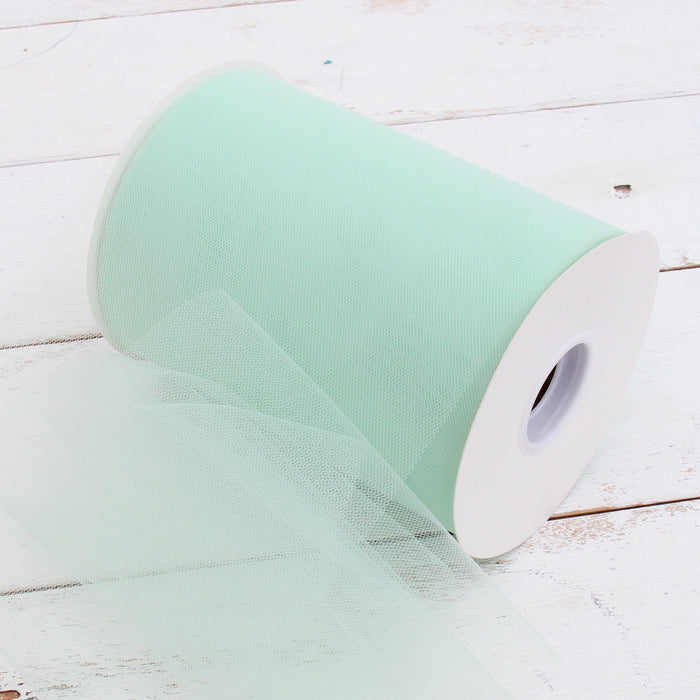 Premium Soft Tulle Fabric Mega Roll - 100 Yards by 6" Wide - Mint - Threadart.com