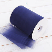 Premium Soft Tulle Fabric Mega Roll - 100 Yards by 6" Wide - Navy - Threadart.com