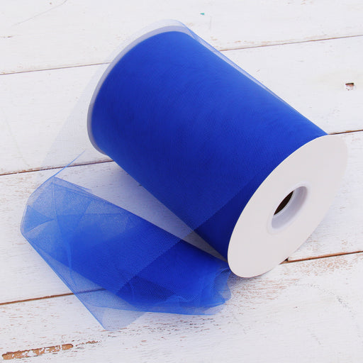 Premium Soft Tulle Fabric Mega Roll - 100 Yards by 6" Wide - Royal Blue - Threadart.com