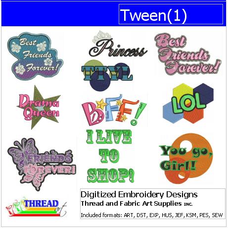 Machine Embroidery Designs - Tween(1) - Threadart.com