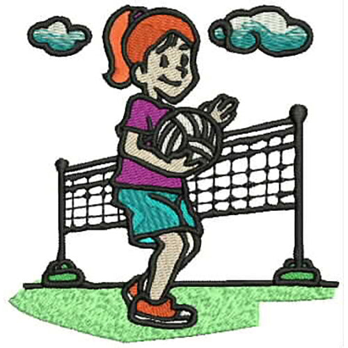 Machine Embroidery Designs - Volleyball(1) - Threadart.com