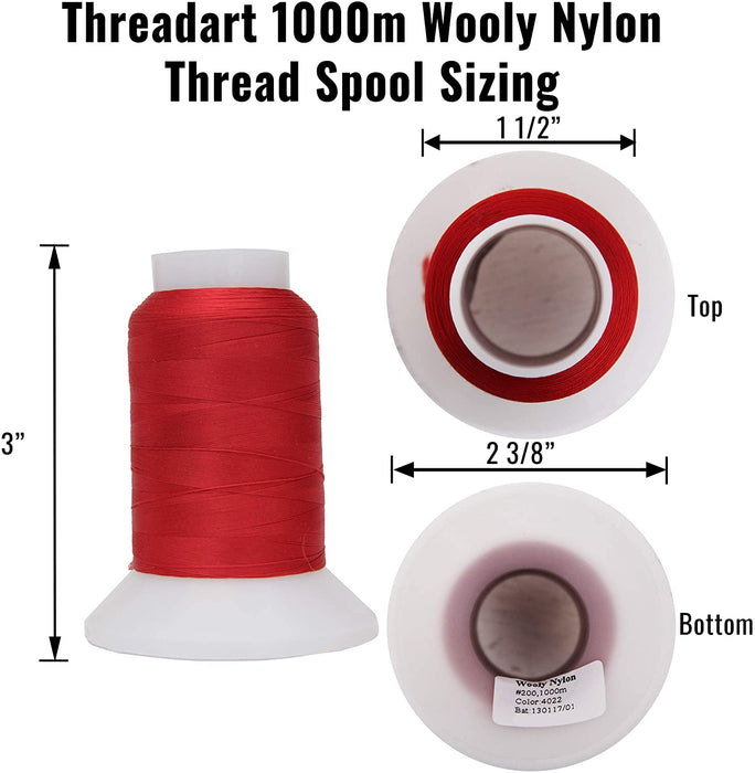 Wooly Nylon Thread - 1000m Spools - Grey - Threadart.com