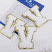 White Iron On Varsity Letter Patches - Sets of 3 Letters - Large 8 cm Chenille with Gold Glitter - Threadart.com