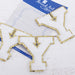 White Iron On Varsity Letter Patches - Set of 3 - Small 5.5 cm (2.25 in) Chenille with Gold Glitter - Threadart.com