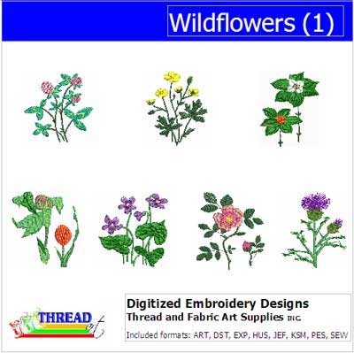 Machine Embroidery Designs - Wildflowers(1) - Threadart.com