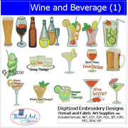 Machine Embroidery Designs - Wine and Beverage(1) - Threadart.com
