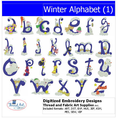 Machine Embroidery Designs - Winter Alphabet (1) - Threadart.com