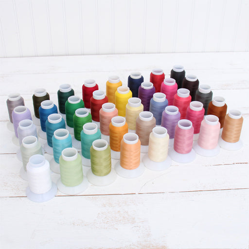 40 Colors of Wooly Nylon Thread Set - 1000 Meter Spools - Threadart.com