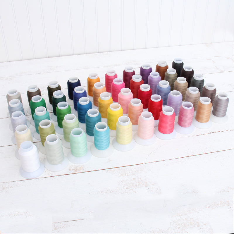 50 Colors of Wooly Nylon Thread Set - 1000 Meter Spools - Threadart.com